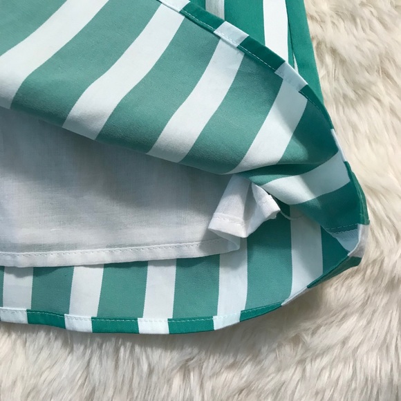 GIANNI BINI Lene Striped Midi Dress Green White - Picture 7 of 10